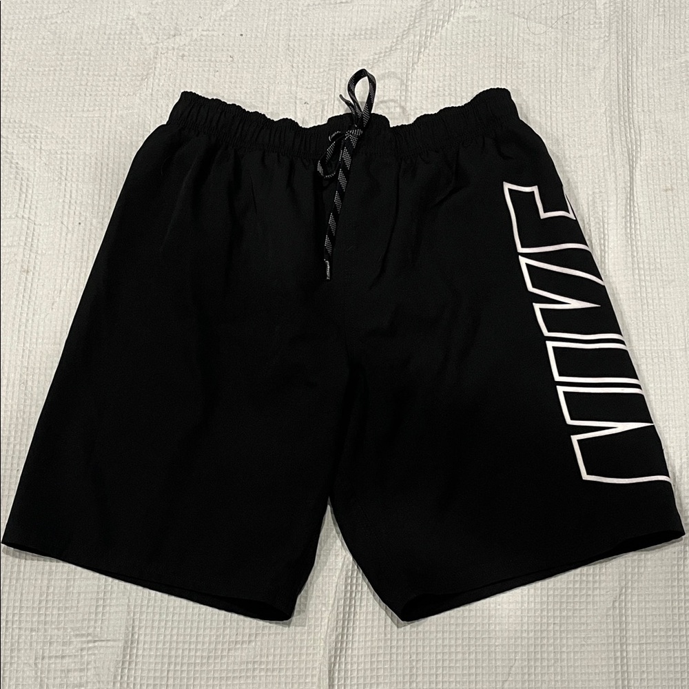 Nike Black swim short with White Lettering